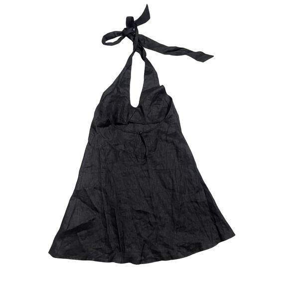 VRG GRL Natassia Linen Halter Mini Dress Black Womans 6 NWOT - Picture 8 of 15